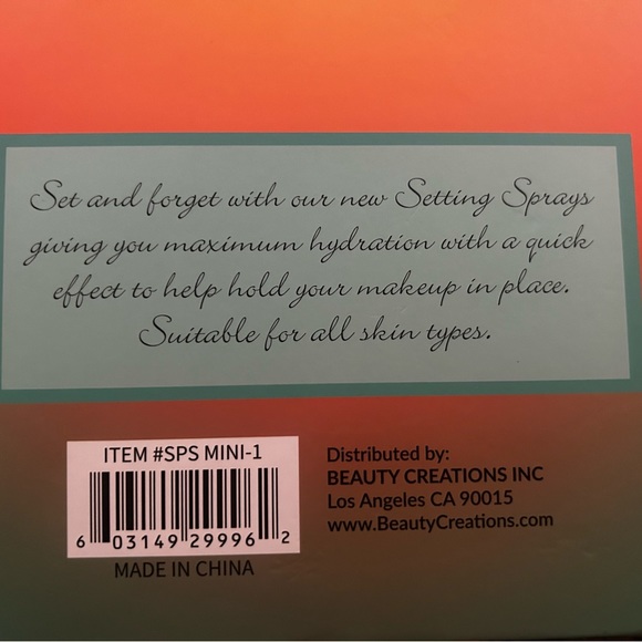 Beauty Creations Set Of 4 Setting Spray. NOT TESTED ON ANIMALS!!! - Picture 2 of 4